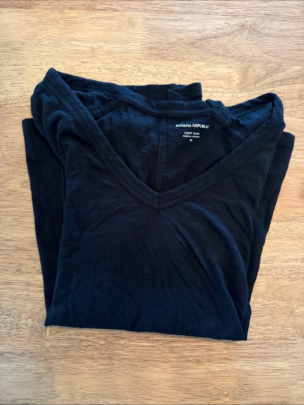 Banana Republic Black V-Neck Short Sleeve Tee